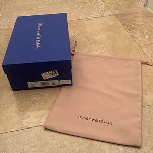 Stuart Weitzman Blue Empty Shoe Box Tissue Pink Logo Dust Bag Set